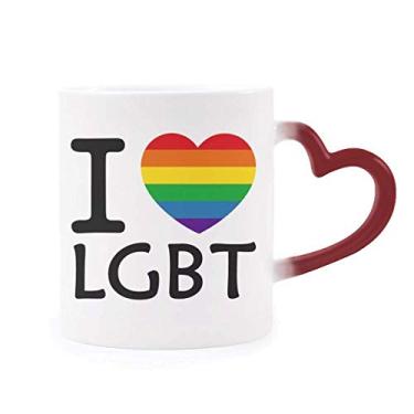 Imagem de Caneca arco-íris transgênero bissexuais LGBT sensível ao calor copo vermelho de grés que muda de cor