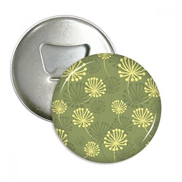 Imagem de Padrão decorativo de dente-de-leão amarelo verde abridor de garrafas ímã de geladeira emblema multifuncional