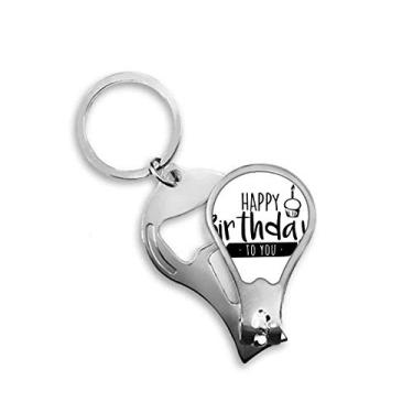 Imagem de Feliz Aniversário Bolo Estilo Cortador de Unhas Cortador Abridor Chaveiro Tesoura