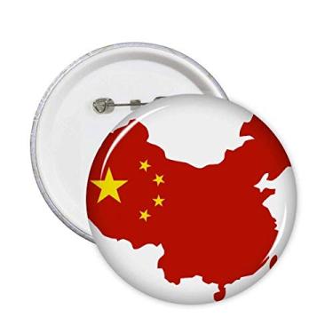 Imagem de Feito na China Mapa Nacional Broche Emblema Botão Decoração 5 peças