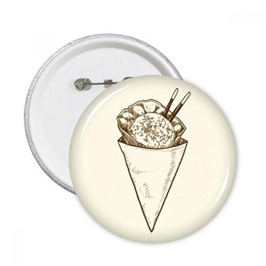 Imagem de Pauzinhos de cone de gergelim sorvete, alfinetes redondos, emblema, acessórios, decoração 5 peças
