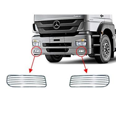 Imagem de JOGO PROTETOR FAROL AUXILIAR CROMADO CAMINHAO MB AXOR