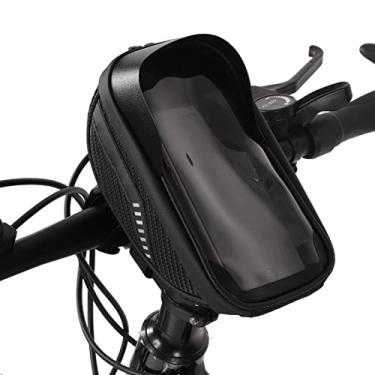 Imagem de SPYMINNPOO Bolsa para celular de bicicleta, suporte impermeável para celular de bicicleta, suporte para quadro frontal de bicicleta, com tela sensível ao toque, acessórios de ciclismo para mountain road bike