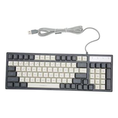 Imagem de Teclado Gaming Retroiluminação LED RGB, Teclado Mecânico Durável, Teclado de Membrana USB Compacto à Prova D'Água 96 Teclas para Computador de Mesa PC