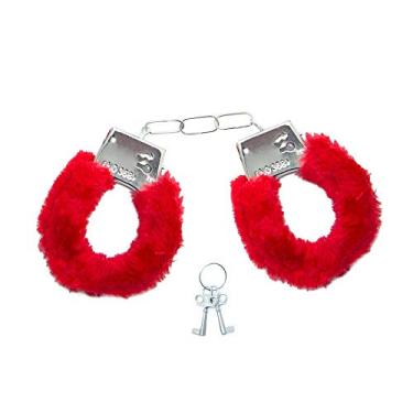 Imagem de Algemas reguláveis com chaves e pelúcia vermelha - Sexshop
