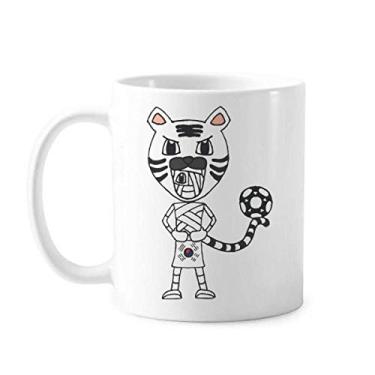 Imagem de Caneca de cerâmica coreana branca Tiger Mummy Football Caneca cerâmica café porcelana louça