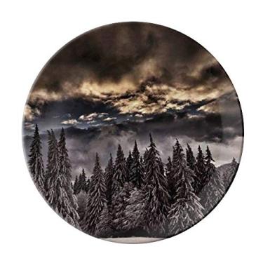 Imagem de Prato de céu de pinheiro branco decorativo de porcelana salver louça de jantar