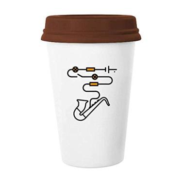 Imagem de Instrumento de carregamento para saxofone Caneca de vidro bebendo cerâmica copo tampa