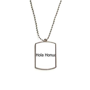 Imagem de DIYthinker Colar havaiano de aço inoxidável com pingente de identificação para cães Hello World