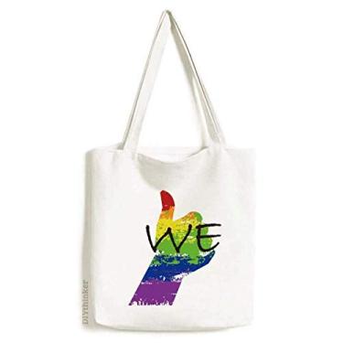 Imagem de LGBT Bandeira de arco-íris We Art Deco presente moda sacola sacola de compras bolsa casual bolsa de mão