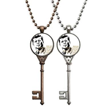 Imagem de OFFbb-USA President Kennedy Colar com chave lesionada para decoração de casais