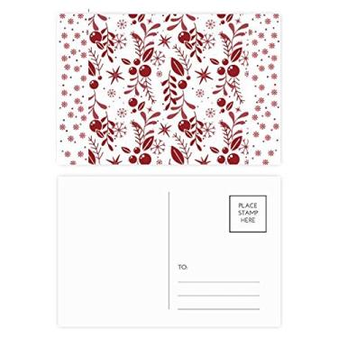 Imagem de Cartão postal de Natal vermelho branco decoração padrão Natal flor celebração cartão postal Blessing correspondência