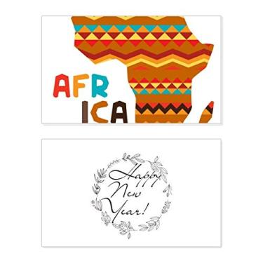 Imagem de Mapa chique da África com listras, ano novo, festival, cartão de felicitações, mensagem de abençoar presente