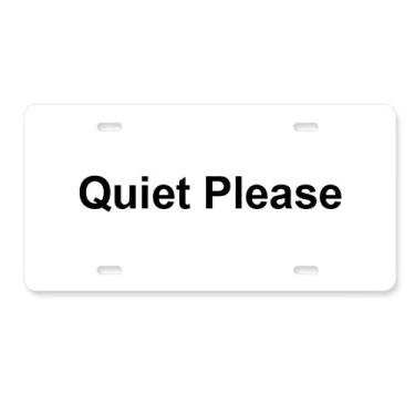 Imagem de DIYthinker Quite Please Warning Symbol Pattern Placa de carro Decoração de aço inoxidável Acessório