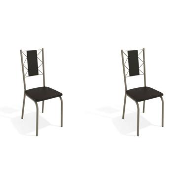 Imagem de Conjunto com 2 Cadeiras Lisboa Nickel e Preto