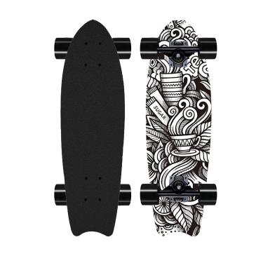 Imagem de 27in Beginner Skateboard, Dovetail Surf Skate Longboard, 8 Camadas Northeast Maple Mini Cruiser Skate Longboard Adequado Para Crianças, Adolescentes E Adultos,C