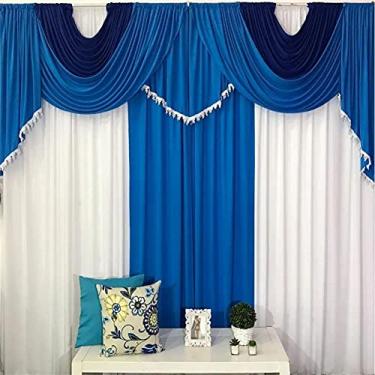 Imagem de Cortina Niagara para Varão em Malha 3,00m x 2,60m Sala Quarto - Azul