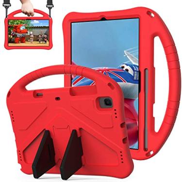 Imagem de QYiiD Capa infantil para Lenovo Tab P11 2ª geração/Xiaoxin Pad Plus 2023 11,5 polegadas TB350FU/TB350XU, leve à prova de choque com alça conversível com alça de ombro e alça de ombro, vermelha