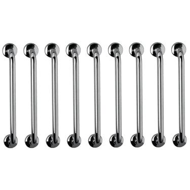 Imagem de Barra de Apoio 60cm Aço Inox Kit 9 Unidades Acessibilidade Criança Idoso Segurança Box Banheiro Suporte Resistente Corrimao Escada