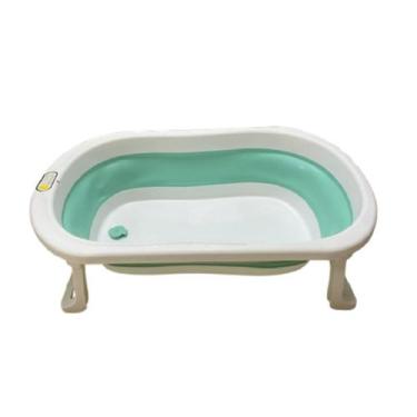 Imagem de Banheira Silicone Portátil Flexível Dobrável Bebe Infantil - I Love No
