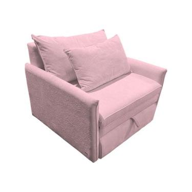 Imagem de Poltrona Cama Mona 2 em 1 Para Sala de Visitas - RS Store, Rosê