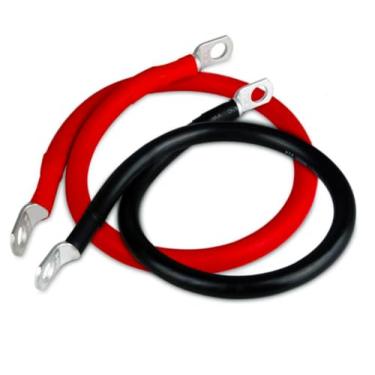 Imagem de QKUDNGHY Cabo De Bateria 6Awg, Conjunto Cabos Inversores Energia 12" Com Terminais 3/8" Calibre 6 X 12 Pol. (1 Preto E 1 Vermelho) Para Carro, Marinho, Solar, Quadriciclo, Cortador Grama, Trailer, M