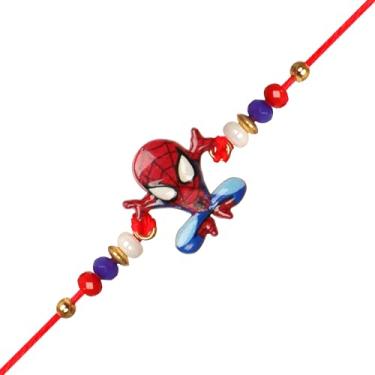 Imagem de CHERKRAFT Rakhi para irmão pequeno super-herói Rakhi/desenho animado Rakhi para fio pequeno Bhai Bro Rakhi, Standard, meta, Sem Pedra Preciosa