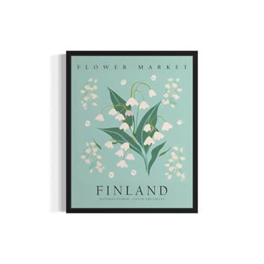 Imagem de Finlândia, Pôster de impressão artística de lírio do vale, arte de parede do mercado de flores, decoração de arte floral para quarto, cozinha, banheiro, decoração de sala de estar 52 (Finlândia, lírio
