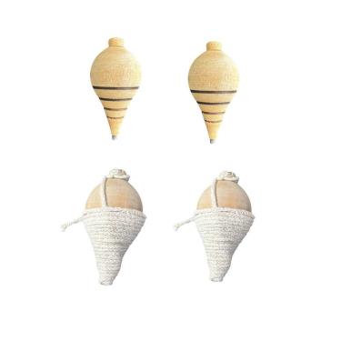 Imagem de Kit 30 Brinquedo Pião De Madeira Com Ponteira + Barbante