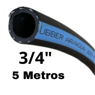 Imagem de 5mt Mangueira 3/4 Borracha Ar Água Compressor 300 Psi Rubber - BARIFLE