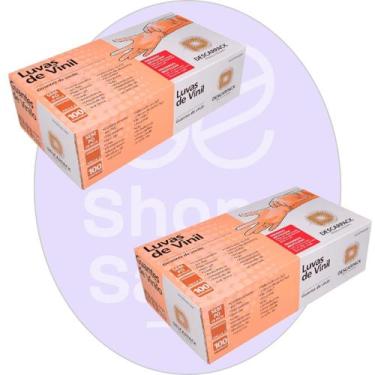 Imagem de Kit 02 Luvas de Vinil Descartável M sem Pó - Descarpack
