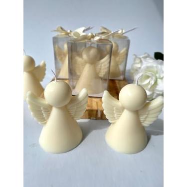 Imagem de Kit 10 unidades Vela Perfumada Anjo em Caixinha com Laço e Tag 65g Artesanal