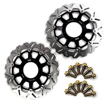 Imagem de Arashi Discos de freio dianteiro Rotores com parafusos de montagem para Honda CBR929R 2000-20001, CBR954RR 2002-2003, acessórios de substituição de motocicleta pretos