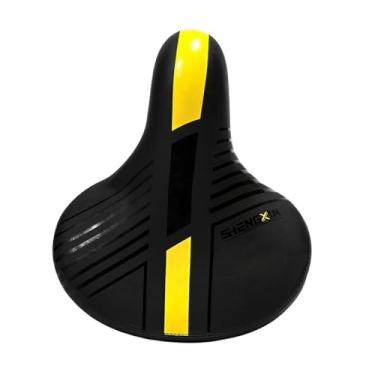 Imagem de UGPLM Assento de bicicleta ergonômico com absorção de choque, fácil de instalar para bicicleta fitness, acessórios de ciclismo à prova d'água, selim de, Amarelo