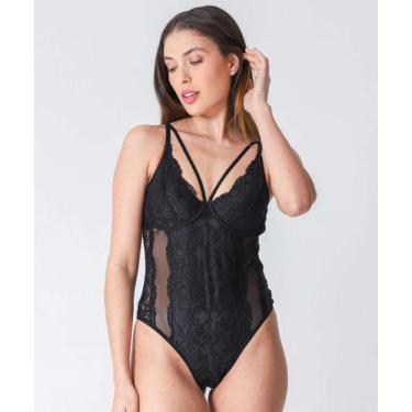 Imagem de Body Feminino Renda Strappy Com Aro e Sem Bojo-13092 - ALARC, Preto, 4