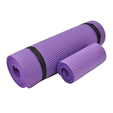 Imagem de Balance From Go Yoga + Tapete de ioga extra grosso de alta densidade para exercícios e joelheira com alça de transporte (Roxo)