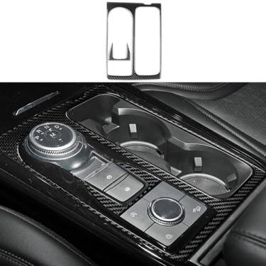 Imagem de NVCNX Fibra de carbono premium real para acessórios Ford Explorer 2020-2024 2021 2022 2023 console central de carro capa de painel de mudança de marchas acabamento interior adesivo de sobreposição