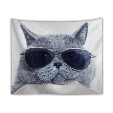 Imagem de Microtecido de parede Tapeçaria Animal Cat 150x150cm para quarto - yiw