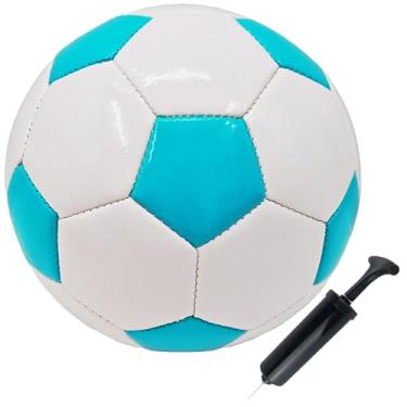 Imagem de Bola de futebol tamanho 5 com agulha de bomba clássica branca preta mais grossa PU tecida adequada para jovens meninos liga jogo treino treino treino ou presente