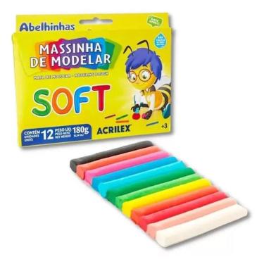 Imagem de Massinha Soft Conjunto com 12 cores - Acrilex