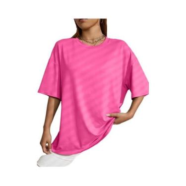 Imagem de Camiseta Feminina De Algodão De Manga Curta Em Cor Sólida, Respirável,