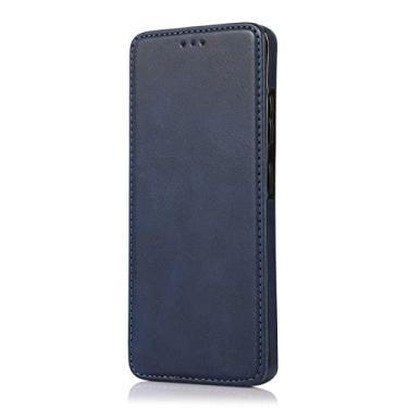 Imagem de Capa carteira para Samsung Galaxy S21/S21 Plus/S21 Ultra, capa flip de couro magnético com suporte para cartão com proteção de TPU absorvente de choque, azul, S21 Plus 6,7 polegadas