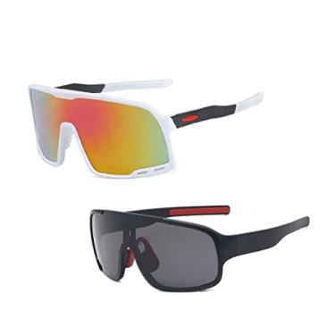 Imagem de Kit 2 Óculos de Sol Esportivo Ciclismo Preto Espelhado Uv400