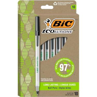 Imagem de BIC Revolution Caneta esferográfica redonda Stic, preta, 1 unidade (pacote com 10)