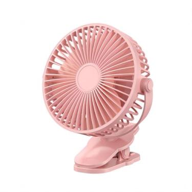 Imagem de ANYPOWK Ventilador compacto de encaixe, 15 cm - 5000 mAh ventilador operado por bateria recarregável para carrinho de bebê, pessoal ao ar livre, assento de carro, academia - rosa