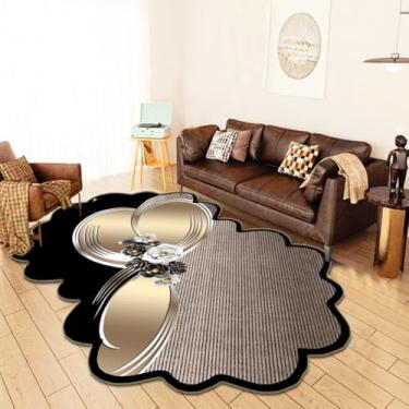 Imagem de Sofá dourado sala de estar tapete irregular decoração de casa para quarto tapete de entrada de cozinha mesas tapete de pé, pilha de laço, 11,120x160cm 47x63in