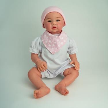 Imagem de Boneca Bebê Reborn Carequinha Silicone Banho Realista Abigail