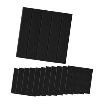 Imagem de Bothyi 12x telha folha papel de parede adesivos placas isolamento acústico redução ruído criativo painéis absorção som para sala estar interior, Preto