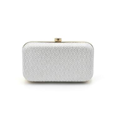 Imagem de IGH Bolsa clutch feminina elegante – bolsa de mão elegante para festas, casamentos e passeios casuais - (IGH1453), Prata, PACK OF 1