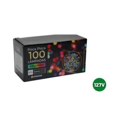 Imagem de Pisca Pisca LED 127V fio Transp 100L 9m 8F - rio master, COLORIDO